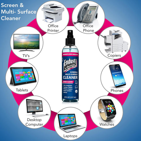 Endust for Electronics; Anti-Static, Screen & Multi-Surface Cleaner Pump Spray; Alcohol Free, Ammonia Free; 8 Fl oz (097000)...