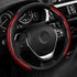 WOCOCN Steering Wheel Cover,Carbon Fiber Car Steering Wheel Cover with Non-Slip Lining,Universal Fit Most of Car Interior Accessories (Bright Red)...