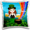 3dRose pc_180266_1 Girl with Beer Celebrating Saint Patrick Day Near Pot of Gold - Pillow Case, 16 by 16"...