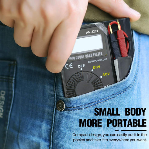 AIOMEST Digital Multimeter,Pocket Voltmeter Ohmmeter Measuring AC&DC Voltage Resistance Continuity Buzzer Diode Test, Auto Ranging Card Volt Ohm T...