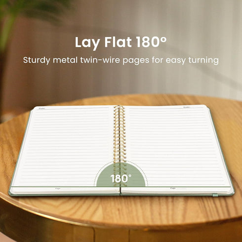 Lined Spiral Journal Notebook for Women & Men, 140 Pages, College Ruled Hardcover Notebook for Work & Note Taking, Journals for Writing, A5 - Gree...