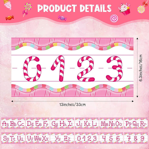Outus 12 Pcs Candy Alphabet Bulletin Board Set Candyland Letter Cutout Alphabet Number Candy Classroom Decor Number Bulletin Board Set Nursery Hom...