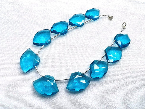 1 Strand Blue Topaz Quartz 10 Pcs Beads Size 19x14mm Fancy Shape Cut Faceted Beads for Jewellery Making, Beading & Craft Supplies KCRAFTS-RK_k47...