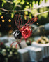 Solar-Powered Hanging Metal Ladybug Light Garden Decor | Lady bug Sculpture with Bouncy Springs | Summer Outdoor Art Decorations (Red)...