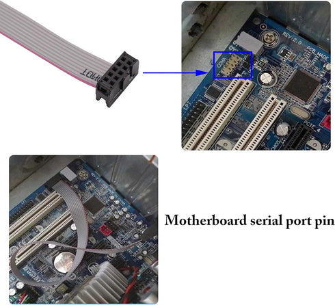 zdyCGTime 2 Port DB9 RS232Serial Port Bracket to 10 pin HeaderRibbon Cable Connector Adapter, DB9 Serial Male to 10P Motherboard Header Panel Moun...
