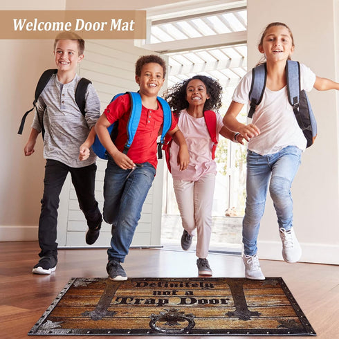 Definitely Not a Trap Doormat Non Slip Welcome Mat Indoor and Outdoor Funny Doormat Absorbent Washable Front Door Mats Floor Rugs for Warm House G...