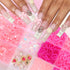 3D Pink Bow Nail Art Charms, 3D Assorted Bowknot Nail Charms Pearls Gems Cute Star Heart Butterfly Bow Planet Bear Nail Decoration with Pickup Too...