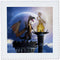 3dRose a Dragon Guard a Castle in The Night a Torch Fire Light Up The Castle - Quilt Square, 10 by 10-Inch (qs_172925_1)...