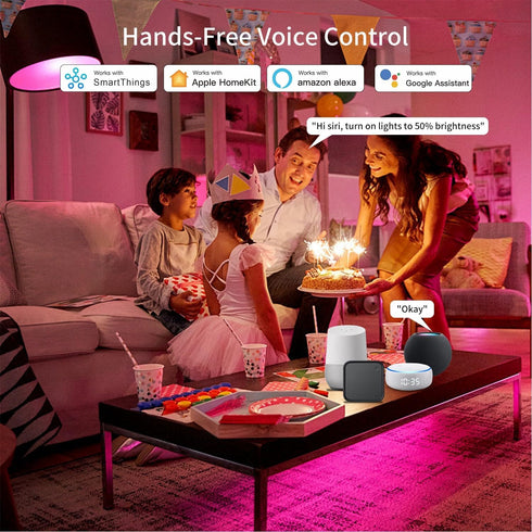 Matter Smart Light Bulbs, 2.4G WiFi Color Changing Light Bulbs, 9W/800LM, Bluetooth Light Bulb Work with Siri/Alexa/Google Assistant/SmartThing, A...