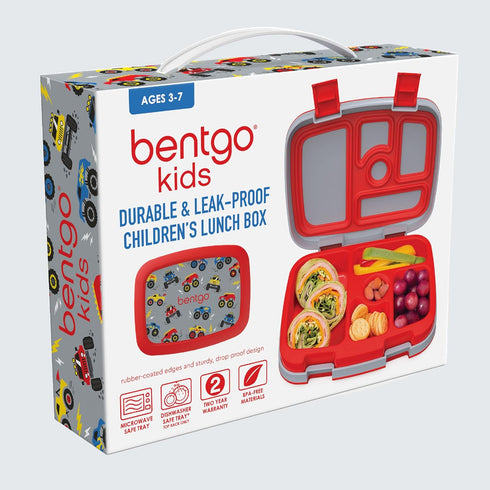 Bentgo Kids Prints Leak-Proof, 5-Compartment Bento-Style Kids Lunch Box - Ideal Portion Sizes for Ages 3-7, Durable, Drop-Proof, Dishwasher Safe, ...