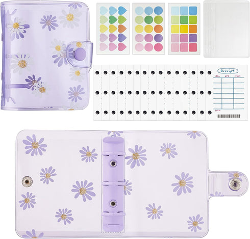 Harphia Mini Budget Binder with Zipper Envelopes & Expense Budget Sheets,Transparent Money Binder with Cash Envelopes for Budgeting and Saving Mon...