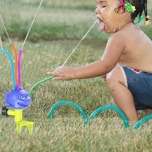 Shark Sprinkler for Kids Outdoor Play- Toddler & Kids Sprinklers for Yard with 4 Spray Tubes- Fun Backyard Water Toys, Summer Games Kids Outdoor T...