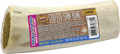 Cadet Double Stuffed Shin Bone - Highly Digestible, High Protein, Long-Lasting Dog Chew Bone for Aggressive Chewers, Supports Dental Health, - Bac...