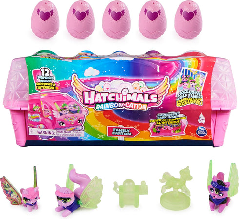 Hatchimals CollEGGtibles, Rainbow-cation Wolf Family Carton with Surprise Playset, 10 Characters, 2 Accessories, Kids Toys for Girls...