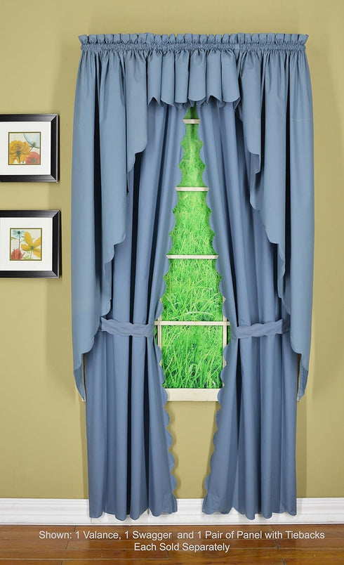 Today's Curtain, Orleans Scallop Curtain, Blue 72" Panel Pair and Tieback,4-Piece-Set, 60" W x 72" L, Blue...