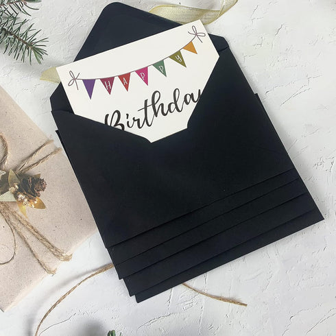 YINUOYOUJIA 50 pack Black Envelopes,5x7 Envelopes V Flap,A7 Invitation Envelopes,envelopes for 5x7 cards,Weddings,Birthday,Baby Shower,postcards,P...