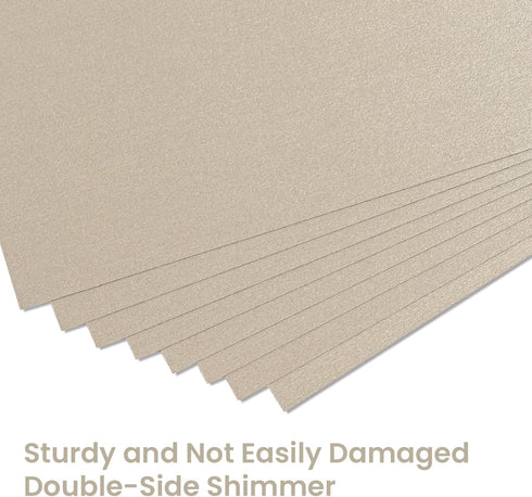 20 Sheets Silver Shimmer Cardstock 8.5 X 11", 92lb Thick Paper Card Stock Printer Paper Metallic Paper Double Faced Pearlescent Paper for Crafts D...