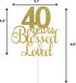 ALPHA K 40th Birthday/Anniversary Cake Topper – 40 Years Blessed & Loved Cake Topper with Gold Glitter...
