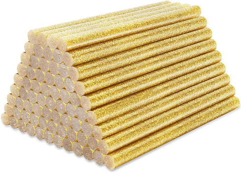 ENPOINT Glitter Hot Melt Glue Sticks, 72pcs 3.93 x 0.27 in Gold Glue Sticks, Adhesive Mini Hot Glue Sticks EVA for Home Repair DIY Art Projects Bo...