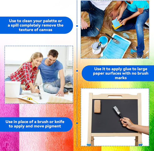 Silicone Color Shaper Brush Wide Firm Flat Silicone Paint Brush Solid Flat Flexible Acrylic and Water Based Painting Tool for Paint Stains (1 Inch...