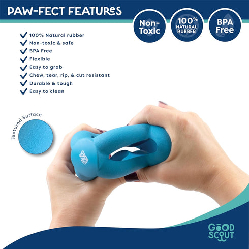 Good Scout Cage Ball Dog Fetch Toy, Indoor and Outdoor Rubber Dog Toy for Medium and Large Dogs...