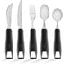 Special Supplies Adaptive Utensils 5-Piece Set Non-Weighted, Non-Slip Handles for Hand Tremors, Arthritis, Parkinson’s or Elderly Use - Stainless ...