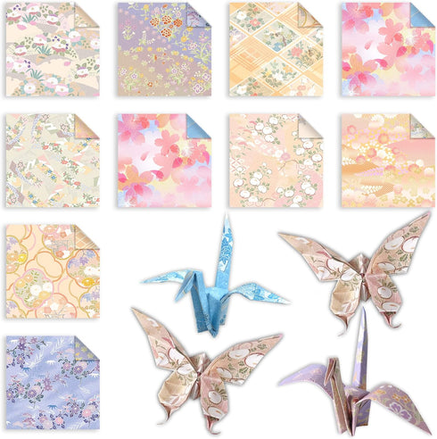 Origami Paper 6x6 Double Sided 50 Sheets 10 Colors origami kit Japanese Chiyo Square Craft Kits Easy Fold Arts Crafts DIY Handwork Beginner Chiyo...