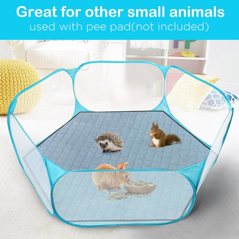 PrimePets Small Animal Playpen, Hamster Pet Playpen, Waterproof Breathable Indoor Pop Open Exercise Fence, Guinea Pig Cage Tent, Portable Yard Fen...