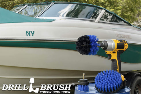 Kayak - Cleaning Supplies - Drill Brush - Boat Accessories - Hull, Deck, Fiberglass, Gel Coat, Carpet, Seats - Spin Brush Kit - Pond Scum, Oily Re...