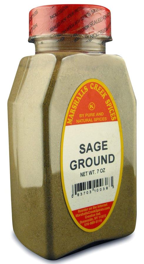 SAGE GROUND FRESHLY PACKED IN LARGE JARS, spices, herbs, seasonings 7 oz...
