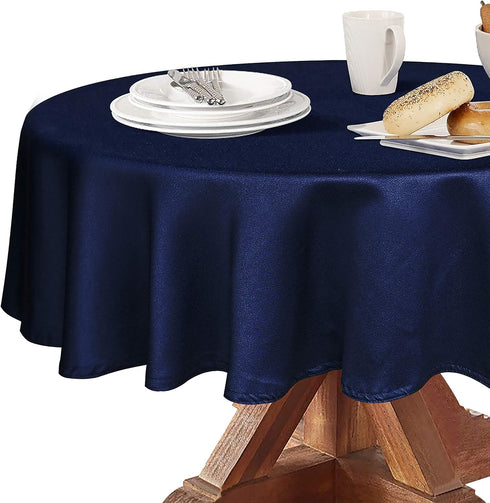 Obstal 210GSM Round Table Cloth, Oil-Proof Spill-Proof and Water Resistance Microfiber Tablecloth, Decorative Fabric Circular Table Cover for Outd...