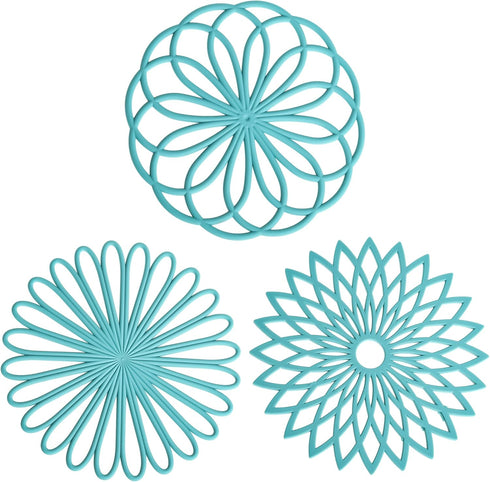 Silicone Trivets for Hot Dishes, Trivet Mat Hot Pads for Kitchen, Trivets for Hot Pots and Pans, Multi Purpose Silicone Heat Resistant Mats for Ta...