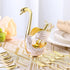Gold Swan Base Holder,Table Decorative Swan Dessert Spoons Organizer Base Spoons Holder with 6pcs Coffee Spoon set,Elegant Gold Dessert Spoons,Pre...
