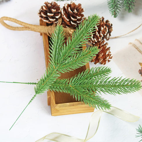 30pcs Artificial Pine Branches Green Plants Pine Needles DIY Accessories for Garland Wreath Christmas and Home Garden Decor...