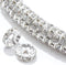 Guoxin 100Pcs Rondelle Spacer Beads Round Crystal Charms Czech Rhinestone Silver Plated Spacer Loose Beads for DIY Bracelet Necklace Jewelry Makin...