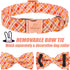 Fall Boy Dog Collar Bow Tie, Orange Striped Plaid Male Dog Collar with Safety Metal Buckle Adjustable Big Collars for Small Medium Large Dog,X-Lar...