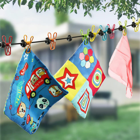 Retractable Portable Clothesline for Travel?Clothing line with 12 Clothes Clips, for Indoor Laundry Drying line,Outdoor Camping Accessories...