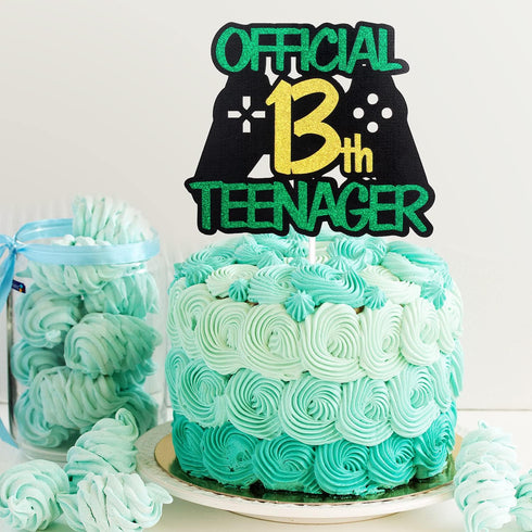 Official 13th Teenager Game Birthday Cake Topper - Video Game Boy's 13th Birthday Game On Party Cake Supplies - Gaming Teen Birthday Party Decorat...