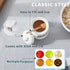 HAOTOP Porcelain Small Honey Jar with Lid and Honey Dipper 12oz (White)...