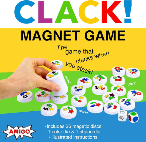 AMIGO Games Clack! Categories - Exciting Kids Magnetic Stacking Game for 2-8 players Ages 7+ | Fun, Educational, & Fast-Paced Family Game...