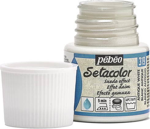 Pebeo Suede Effect Setacolor Fabric Paint, 45ml, Antique White...