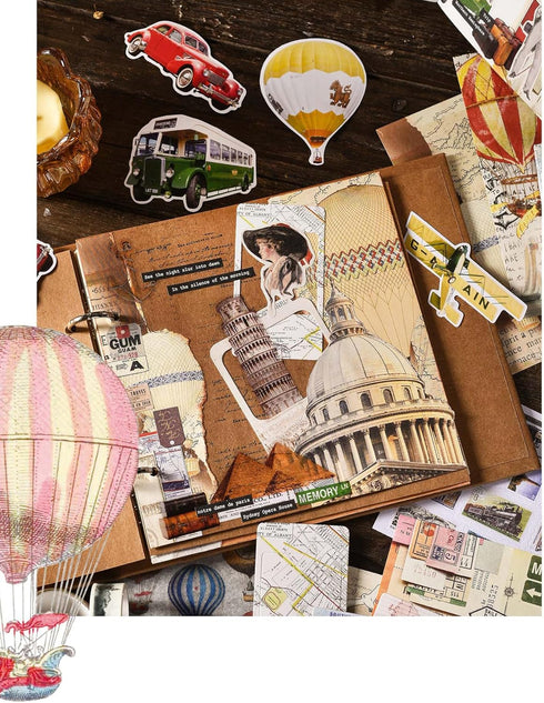 ABARWER 300 PCS Travel Vintage Scrapbooking Supplies Kit, Bullet Junk Journal Kit with Washi Tape Aesthetic Scrapbook Paper,Scrapbook Embellishmen...