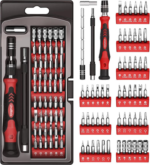 UnaMela Electronics Precision Screwdriver Set: 61 in 1 Small Magnetic Repair Tool Kit Mini Screw Driver with Case for Computer, Laptop, PC, iPhone...