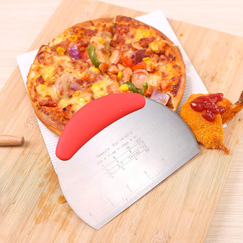 1 pcs Dough Pastry Scraper Chopper/Stainless Steel Dough Scraper Cutter with Ergonomic Rubber Non-Slip Grip/Dough Scraper Cutter/Pro Pastry Pizza ...