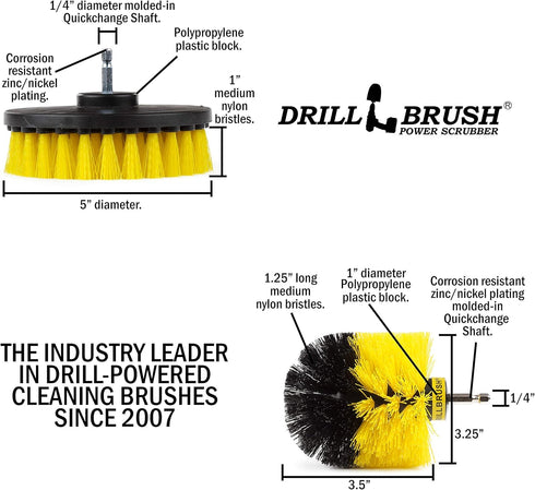 Bathroom Accessories - Cleaning Supplies - Drill Brush - Grout Cleaner - Shower Cleaner - Scrub Brush for Shower - Tile Cleaning Brush - Bathroom ...