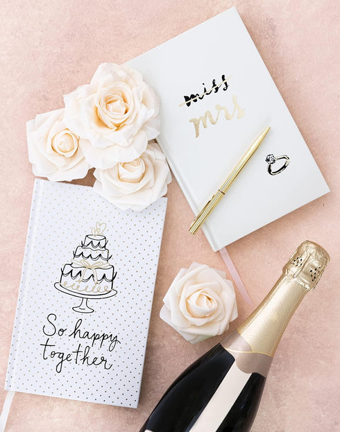 Kate Spade New York Bridal Journal Notebook, 8.25" x 5.25" Hardcover Journal with 200 Lined Pages, Miss to Mrs....