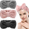 3 Packs Microfiber Spa Headbands for Face Washing, Bow Makeup Hair Bands Wide Facial Towel Head Bands for Women Girls Skincare...
