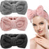 3 Packs Microfiber Spa Headbands for Face Washing, Bow Makeup Hair Bands Wide Facial Towel Head Bands for Women Girls Skincare...