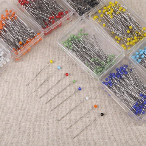 1000Pcs Straight Pins Glass Ball Head Colorful 38mm Long for Sewing Quilting Pins Map Tack Ornament DIY Craft (1000 Pieces)...