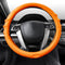 FH Group Steering Wheel Cover (Silicone W. Grip & Pattern Massaging grip Orange Color-Fit Most Car Truck Suv or Van) Orange...